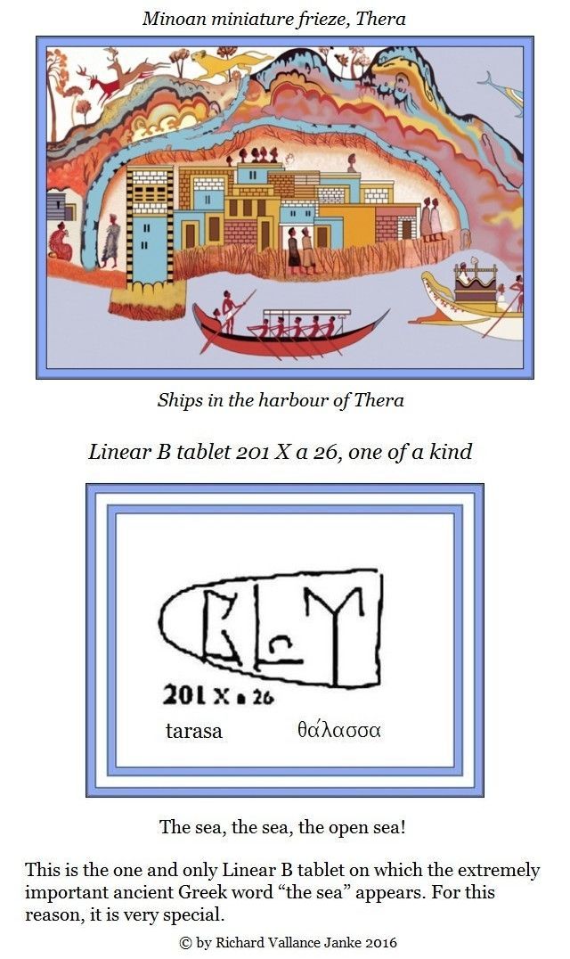 Linear B tablet 201 X a 26 tarasa thalassa the sea