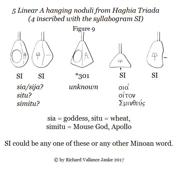 Linear A nodulae with syllabogram SI from Haghia Triada